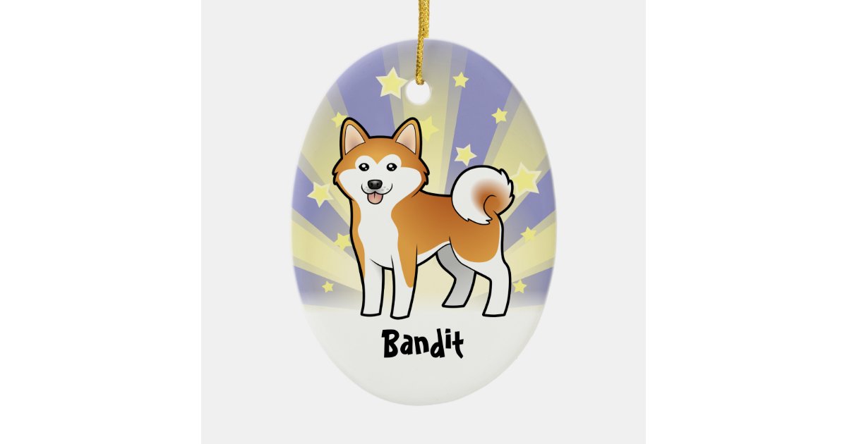 Little Star Akita Inu Shiba Inu Add Pets Name Ceramic Ornament