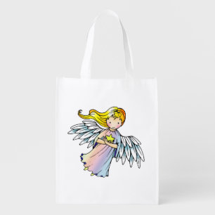 Little Star Angel Fantasy Illustration Reusable Grocery Bag