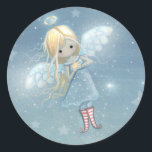 Little Star Angel Stickers<br><div class="desc">"Little Star Angel" © Molly Harrison 2011 Please visit my website,  www.mollyharrisonart.com for information about me and my art.  My originals are sold on Etsy and eBay and my fan page is on Facebook in case you are interested in new art,  specials,  ect.  Thanks for looking!</div>