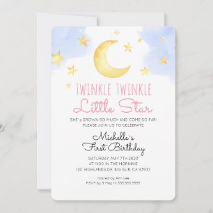 Little Star Baby Birthday Invitation