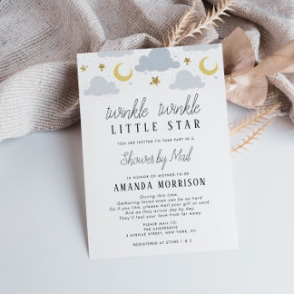 little star baby shower by mail invitation