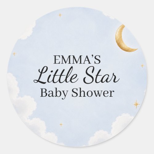 Little Star Baby Shower Favor Classic Round Sticker