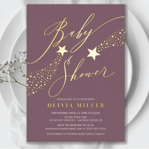 Little Star Baby Shower Foil Invitation