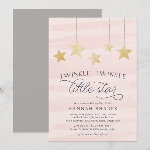 Little Star Baby Shower Invitation | Blush