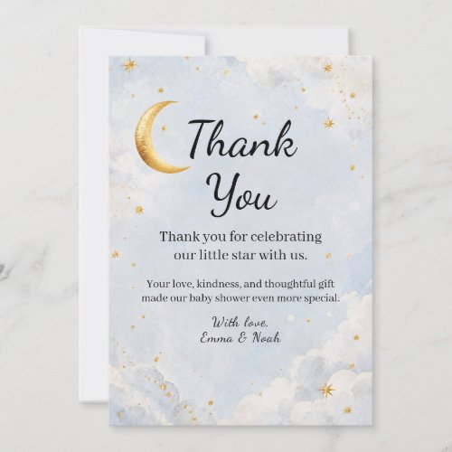 Little Star Baby Shower Thank You Card