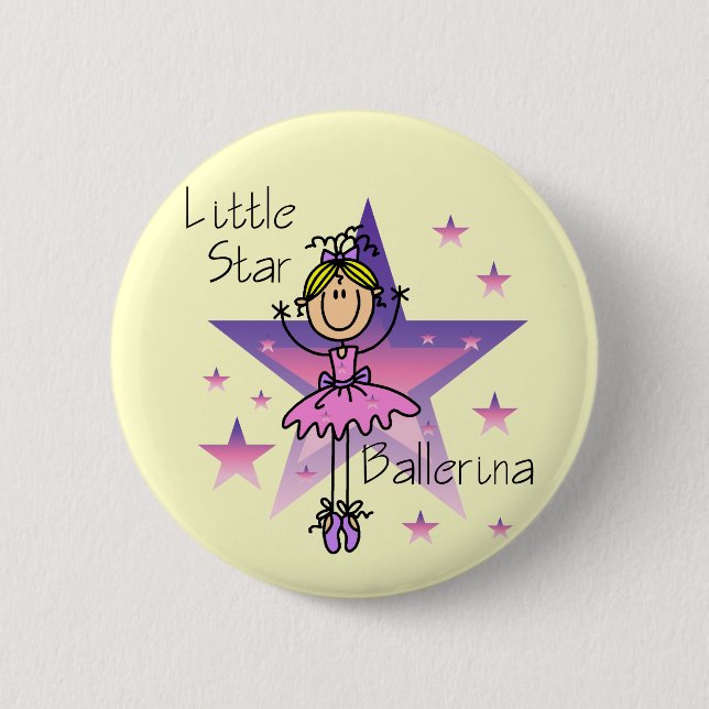 Little Star Ballerina - Blond Hair Button (Front)