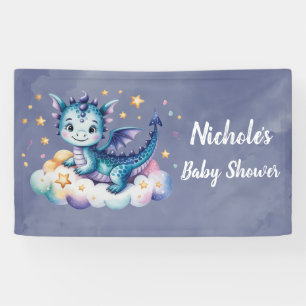 Little Star Dragon Boy Baby Shower Banner