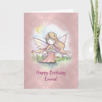 Little Star Fairy Girls Birthday Card by Catchthemoon at Zazzle