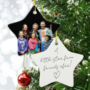 Little Star From Afar custom Photo Keepsake Ceramic Ornament