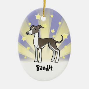 Little Star Greyhound/Whippet/Italian Greyhound Ceramic Ornament