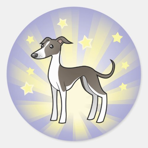 Little Star GreyhoundWhippetItalian Greyhound Classic Round Sticker