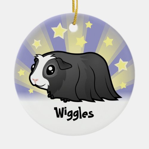 Little Star Guinea Pig long hair Ceramic Ornament