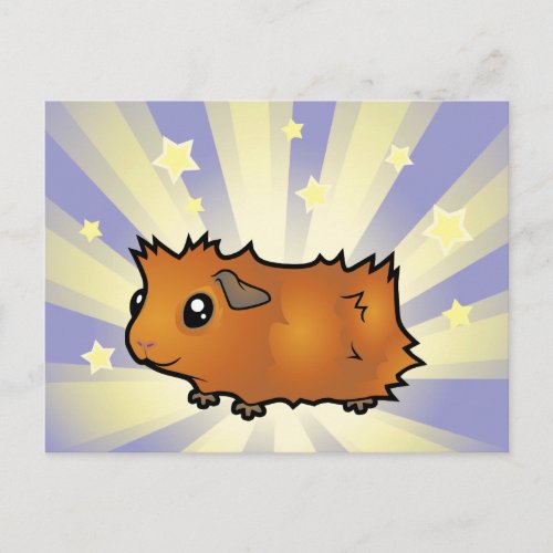Little Star Guinea Pig scruffy Postcard