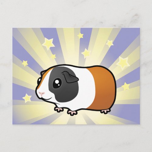 Little Star Guinea Pig smooth hair Postcard