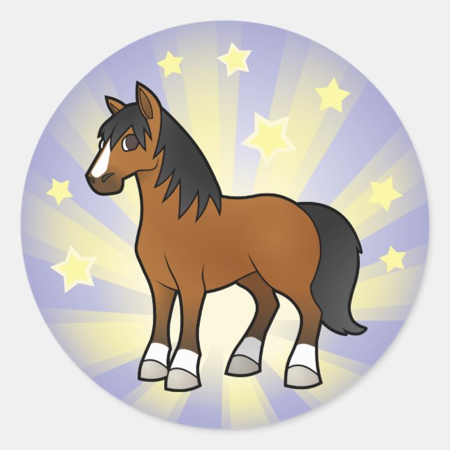 Little Star Horse Classic Round Sticker (Front)