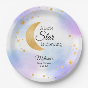 Little Star is Brewing Dreamy Baby Shower Paper Plates