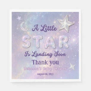 Little Star Is Landing Soon Celestial Baby Shower Napkins