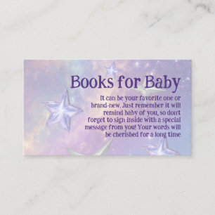 Little Star Landing Celestial Book For Baby Shower Enclosure Card
