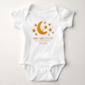 Little Star Name Moon & Star Watercolor Whimsical  Baby Bodysuit (Front)