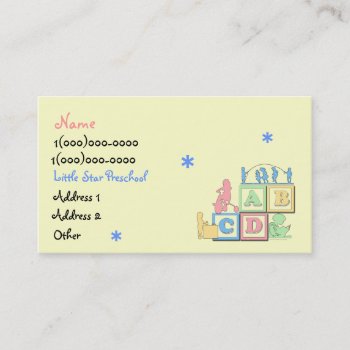 Little Star Preschool Business Card by profilesincolor at Zazzle