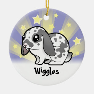 Little Star Rabbit (floppy ear smooth hair) Ceramic Ornament