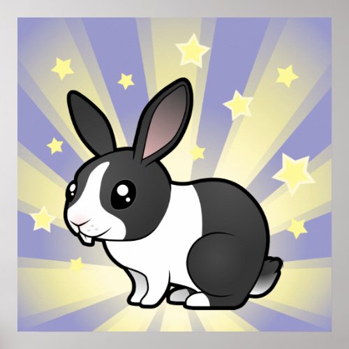 Little Star Rabbit uppy ear smooth hair Poster