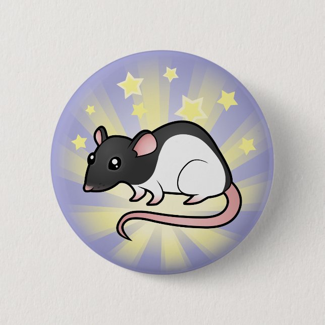 Little Star Rat Pinback Button (Front)