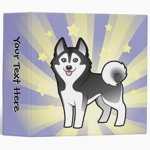 Little Star Siberian Husky  Alaskan Malamute 3 Ring Binder