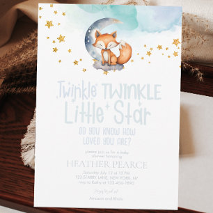 Little Star Woodland Fox Baby Shower Invitation