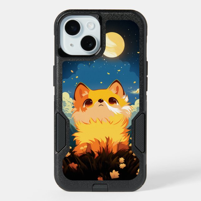 Little Stargazing Fox iPhone 15 Case (Back)