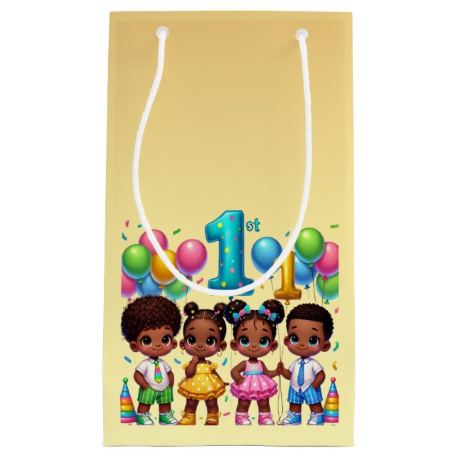 Little Stars First Birthday Bash Small Gift Bag (Front)
