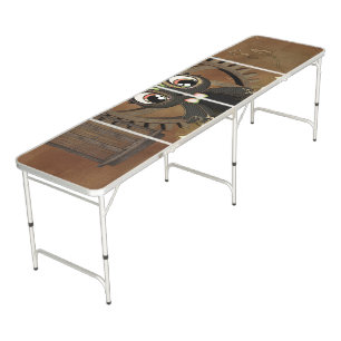 Little steampunk owl beer pong table