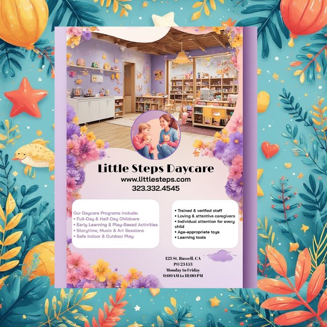 Little Steps Daycare Company Logo Modern Customize Flyer (Little Steps Daycare Company Logo Modern Customize Flyer)