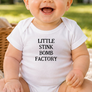 Little Stink Bomb Factory Funny Saying Baby Bodysuit