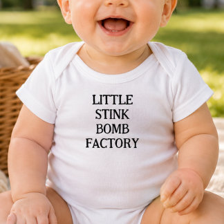 Little Stink Bomb Factory Funny Saying Baby Bodysuit