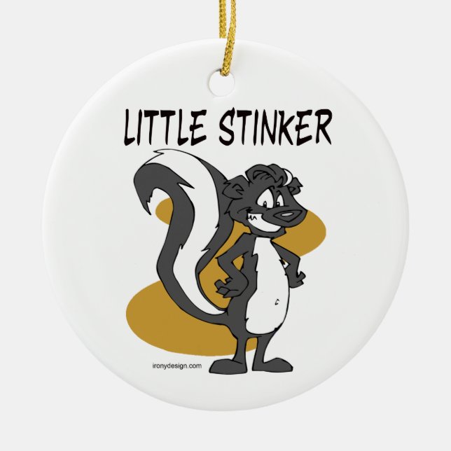 Little Stinker Ceramic Ornament (Front)
