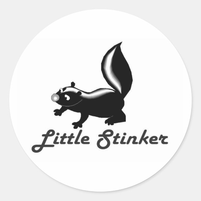 little stinker classic round sticker (Front)