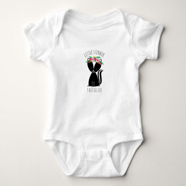 Little Stinker Personalized Baby Skunk Bodysuit (Front)