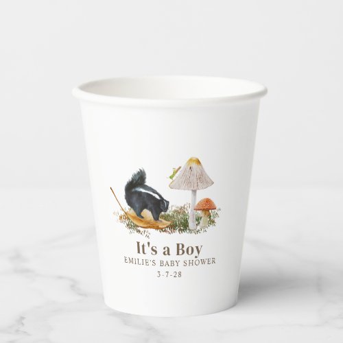 Little Stinker Skunk Boy Baby Shower Paper Cups