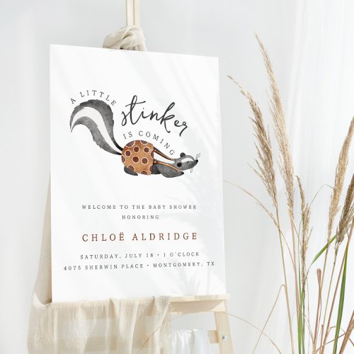 Little Stinker Woodland Animal Welcome Sign