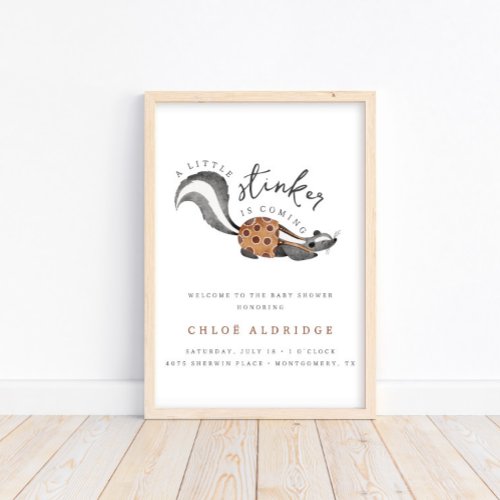 Little Stinker Woodland Animal Welcome Sign Poster