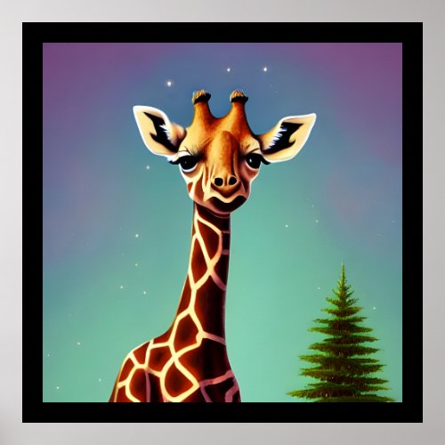 Little Story Book Giraffe Poster