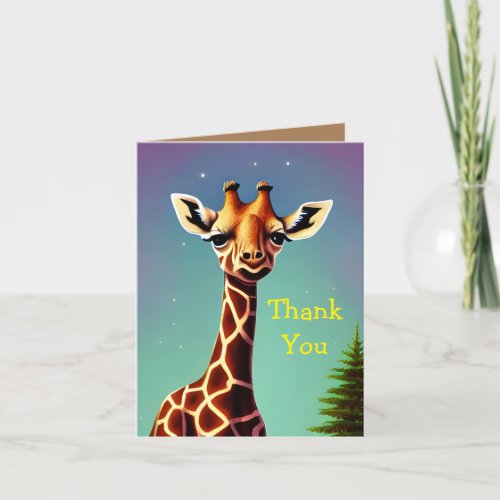 Little Story Book Giraffe Thank You Card