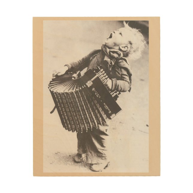 Little Street Busker Wood Wall Art (Front)