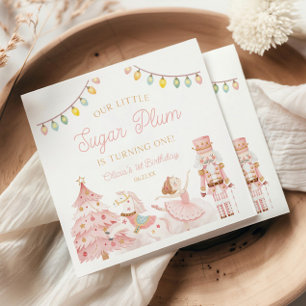 Little Sugar Plum Nutcracker 1st Birthday Party Napkins