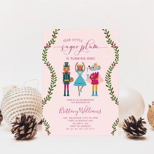 Little Sugar Plum Nutcracker Birthday Party Invitation