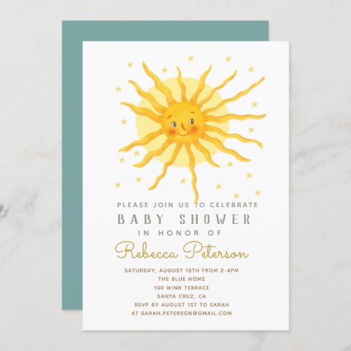 Little Sun Baby Shower Invitation