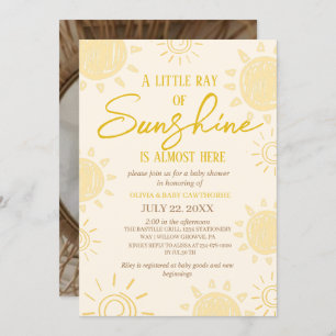Little Sun Hand Written photo Baby Shower Invitation