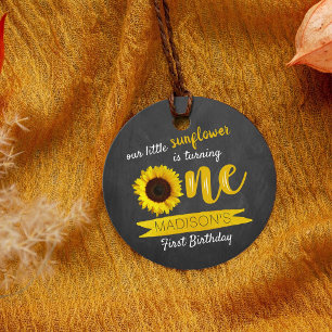 Little Sunflower 1st Birthday Favor Tags