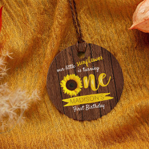 Little Sunflower 1st Birthday Favor Tags